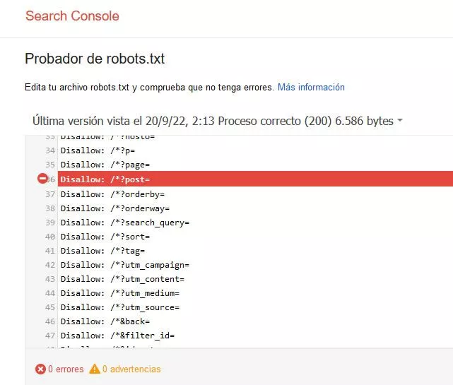 probador robots txt