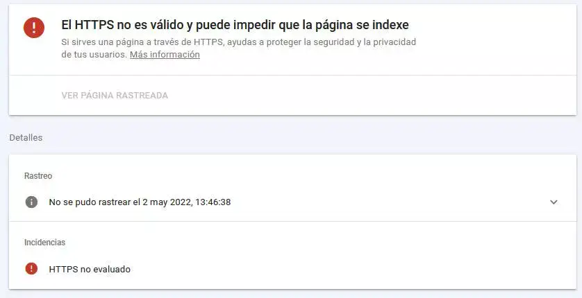 HTTPS No Válido