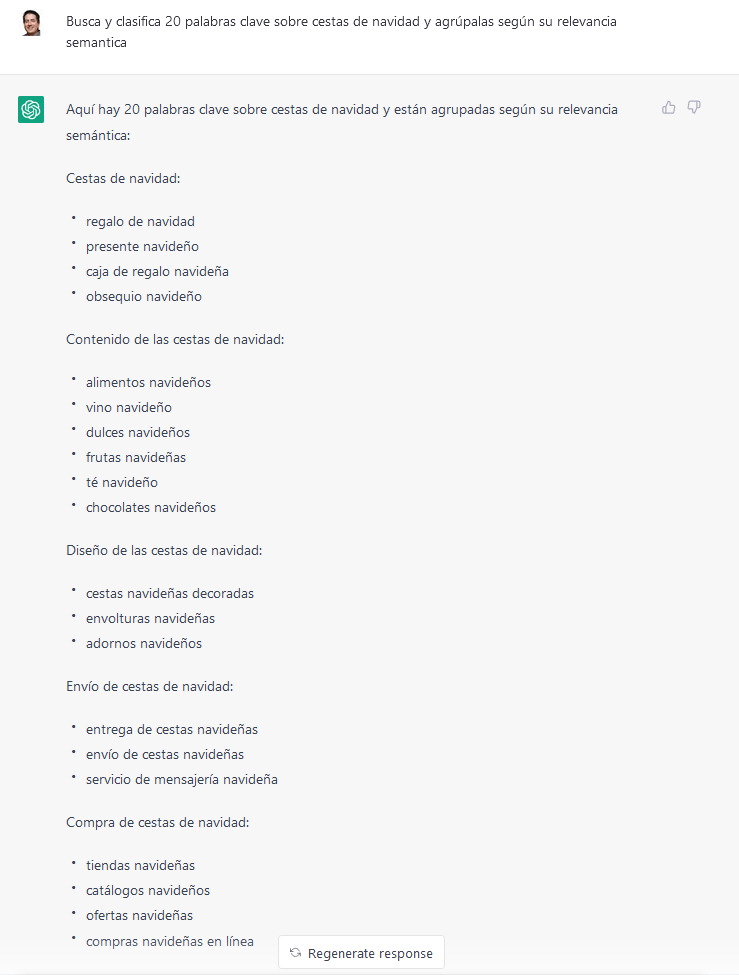 Agrupación de contenidos