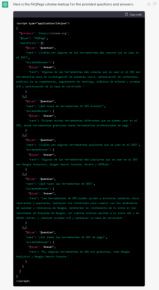 SEO con chatGPT IA