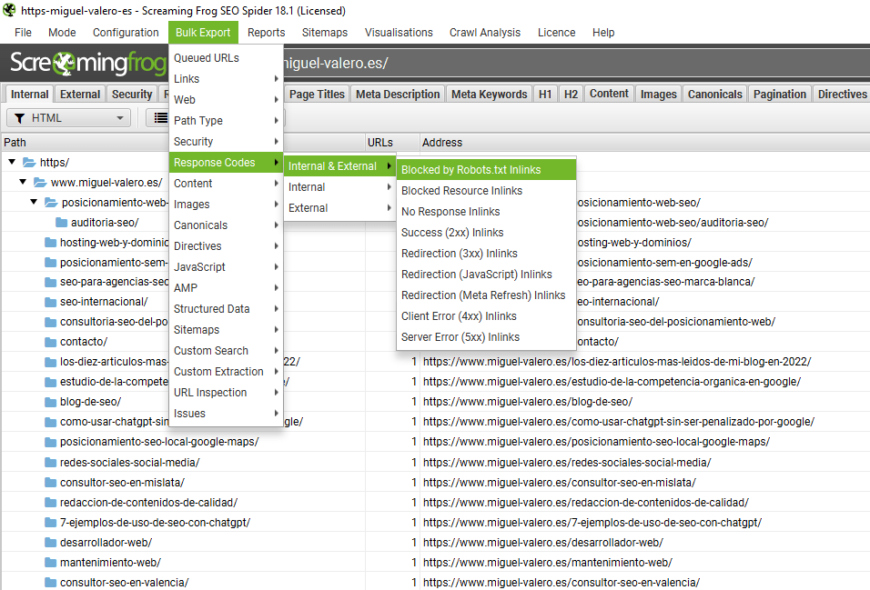 links screamming frog