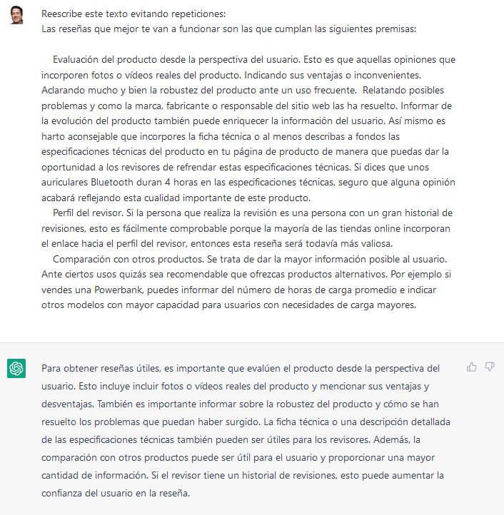 Reescritura sin repeticiones