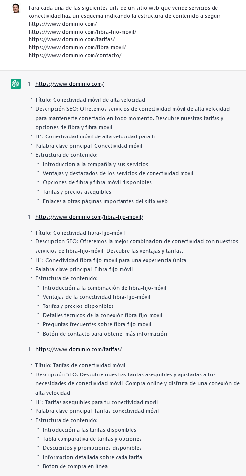 Estrategia de contenidos incluyendo estructura