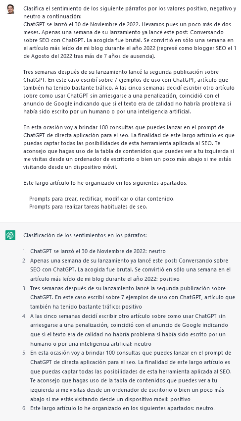 Clasificación de sentimientos